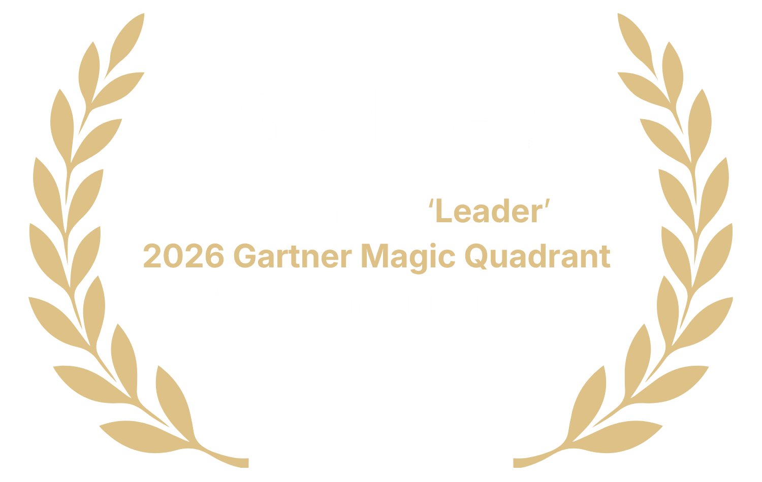 Logotipo blanco de reconocimiento de Gartner