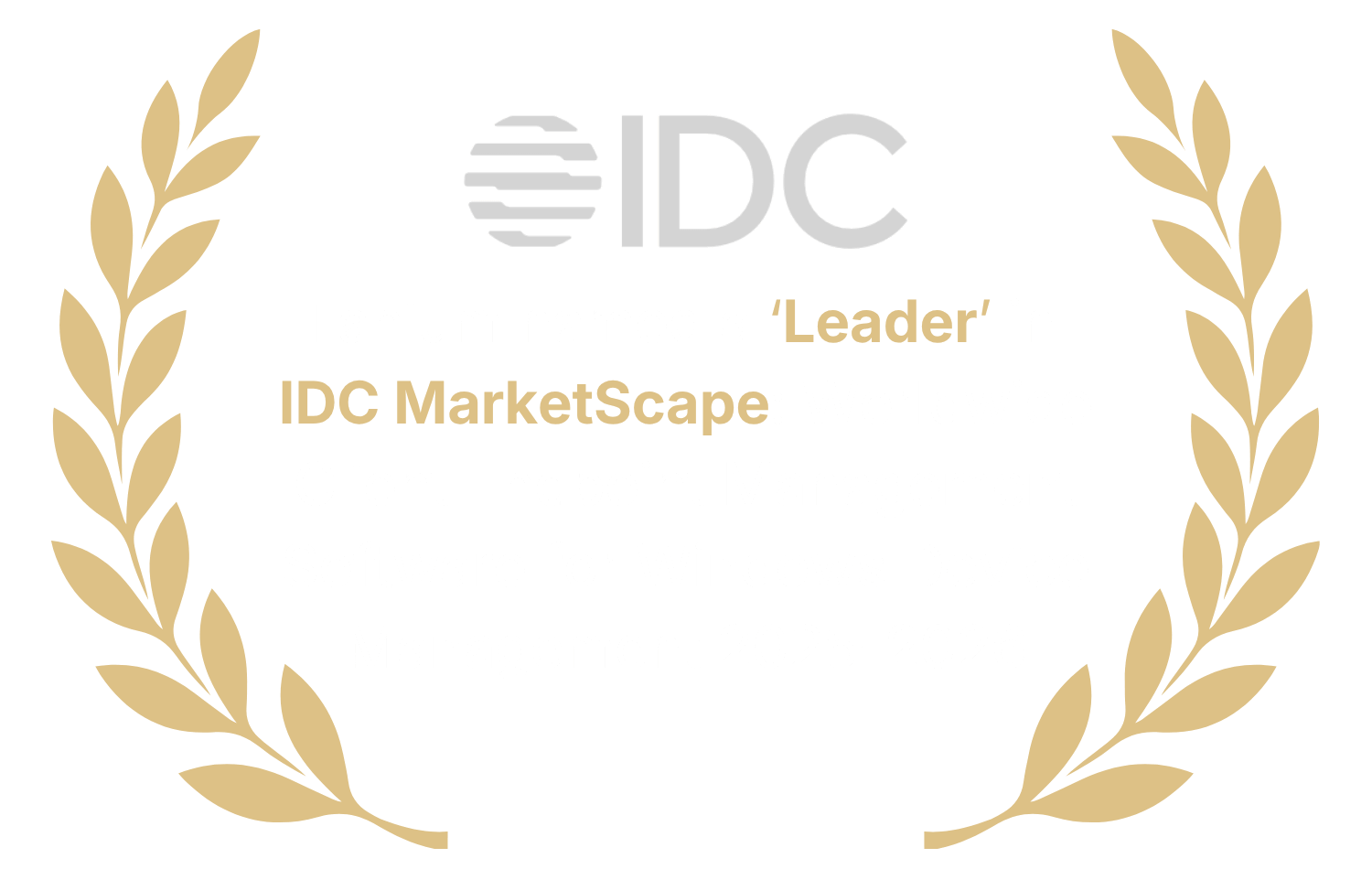 Logotipo blanco de reconocimiento de IDC