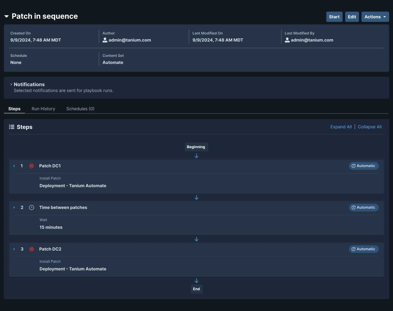 Captura de pantalla de Tanium Endpoint Management