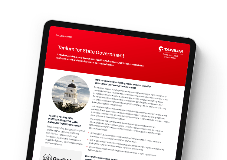 Imagen móvil de Tanium para el Gobierno Estatal