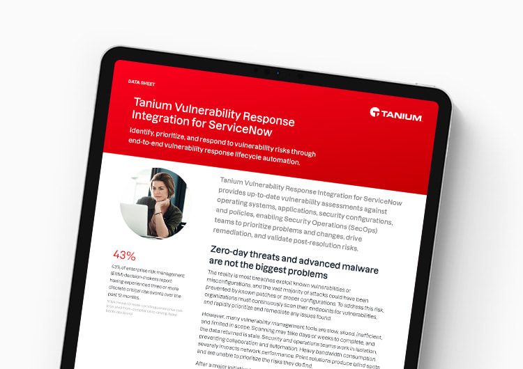 Integración de Tanium Vulnerability Response para ServiceNow