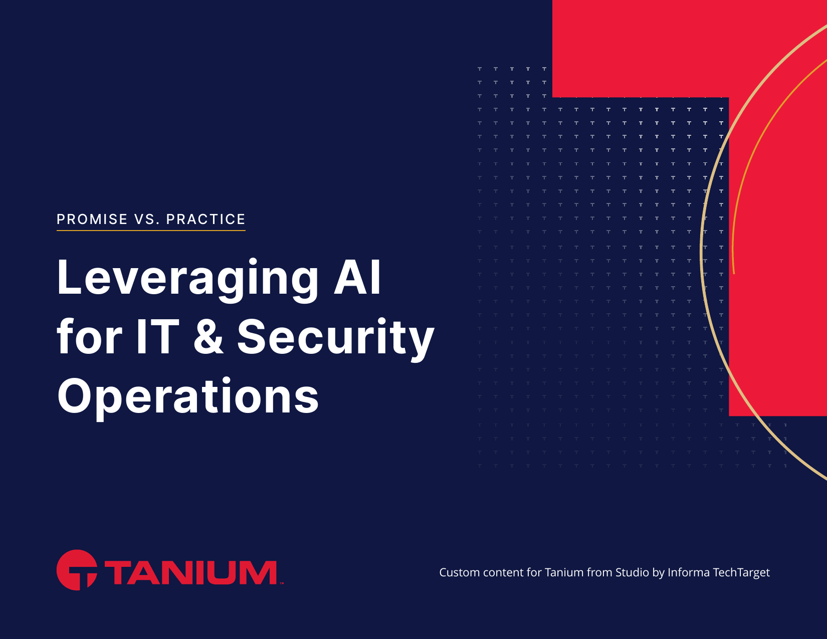 Portada del eBook de Tanium "Aprovechando la IA para operaciones de TI y seguridad: promesa vs. práctica"