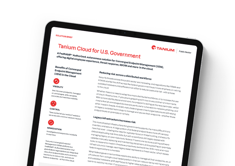 Imagen destacada para móvil: Tanium Cloud para el Gobierno de EE. UU.