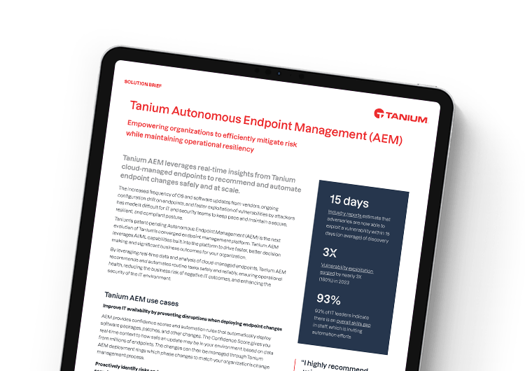 Imagen destacada móvil: Gestión Autónoma de Endpoints de Tanium condensada