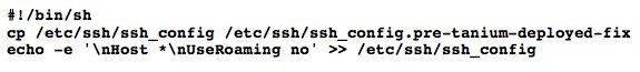 Script de Shell para realizar una copia de seguridad y aplicar parches a la configuración de SSH con el fin de desactivar la itinerancia de usuarios