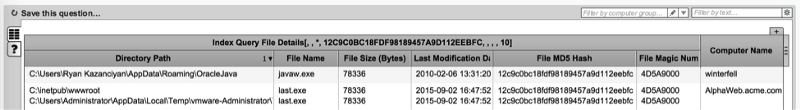 Captura de pantalla de la interfaz de código con datos técnicos