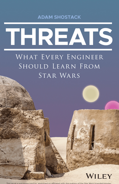 Imagen destacada del blog. Una portada para el libro «THREATS», con una imagen de un desierto de la película «Star Wars».