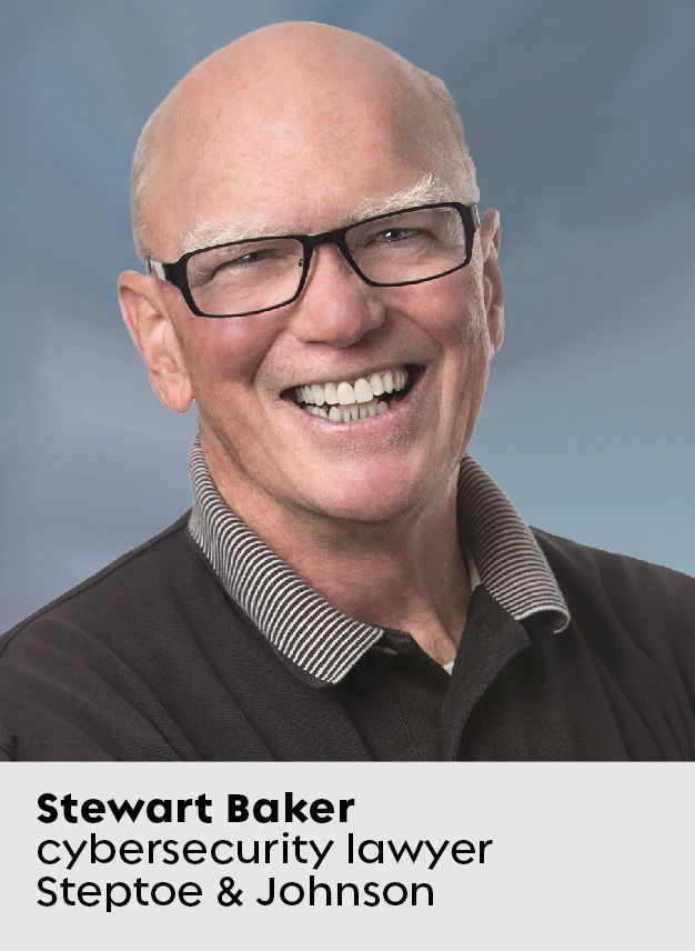 Fotografía de primer plano de Stewart Baker, abogado especializado en ciberseguridad de Steptoe & Johnson