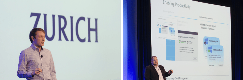 Presentación de la conferencia de Zúrich en la que aparecen los ponentes y la imagen de marca de CONVERGE