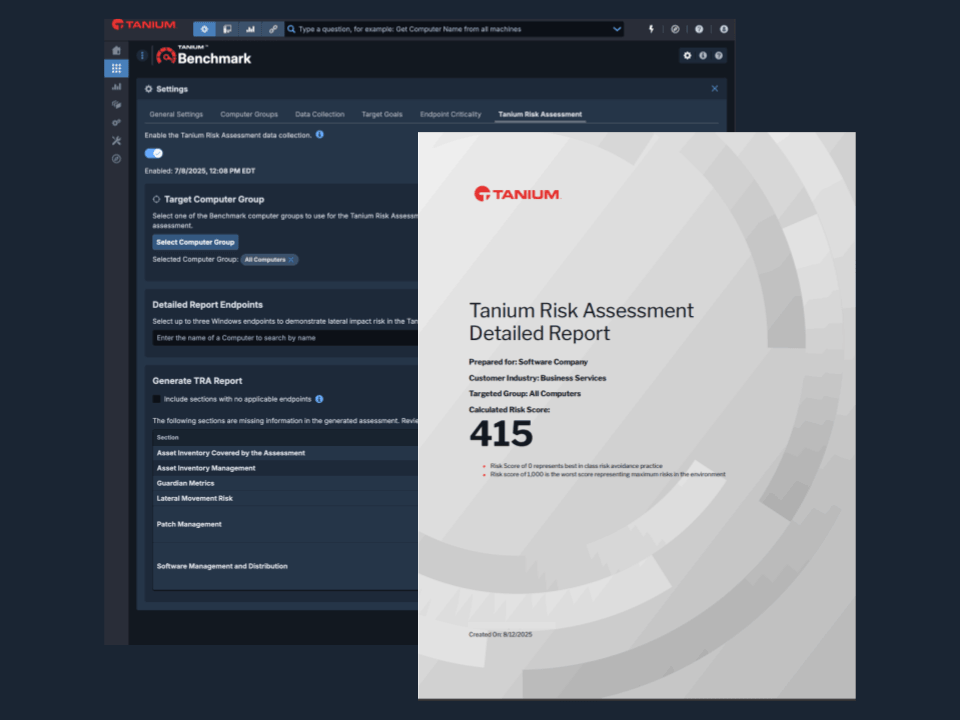 Figura 1: Portada de «Tanium Benchmark» y «Tanium Risk Assessment»