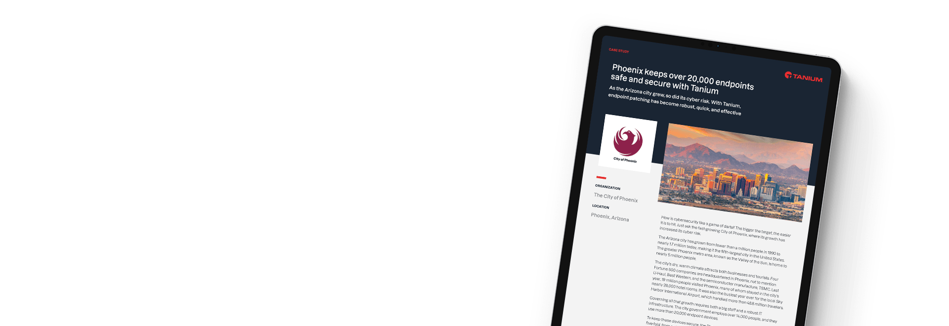 City of Phoenix case study securing 20,000+ endpoints with Tanium