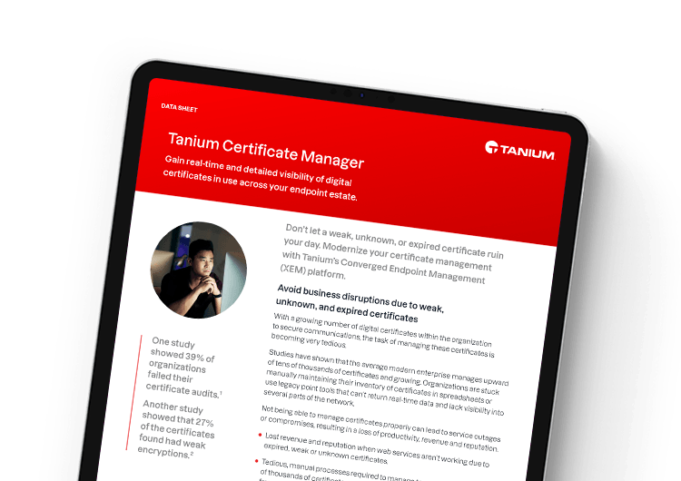 Gestor de certificados de Tanium