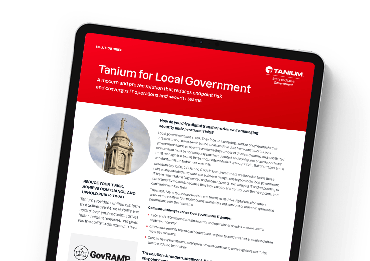 Imagen móvil de Tanium para el Gobierno Local