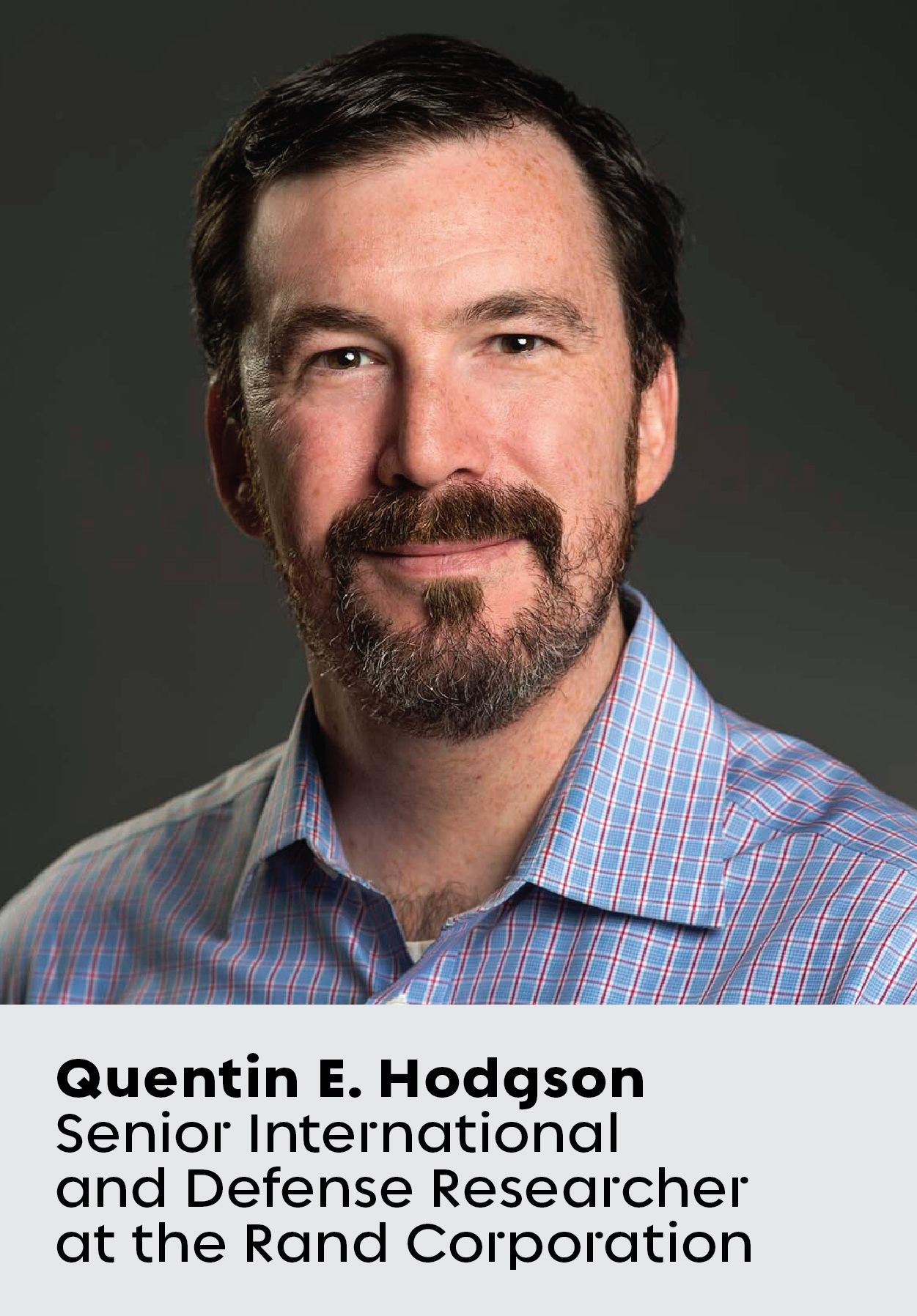 Fotografía de primer plano de Quentin E. Hodgson, investigador sénior en asuntos internacionales y de defensa de la Rand Corporation