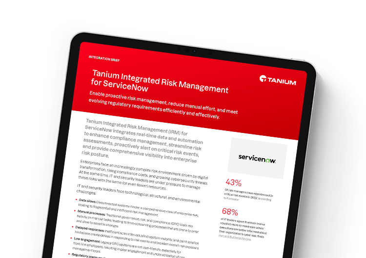 Imagen destacada móvil: Resumen de Tanium IRM para ServiceNow