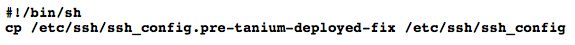 Comando de script de Shell para restaurar una copia de seguridad de la configuración de SSH