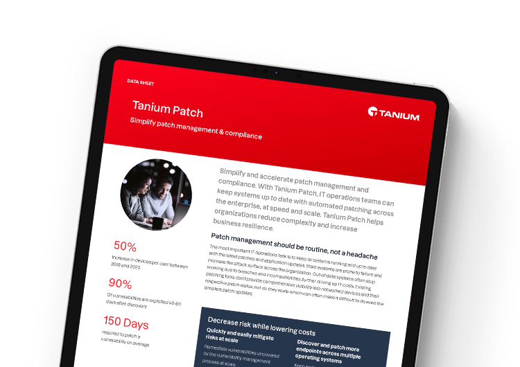 Imagen destacada móvil: hoja de datos de Tanium Patch