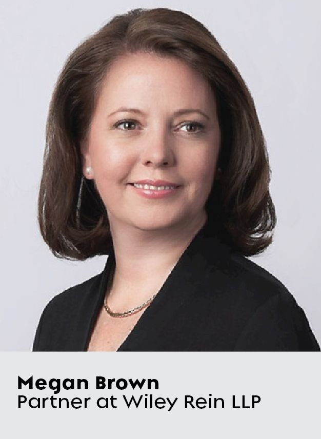 Fotografía de primer plano de Megan Brown, socia de Wiley Rein LLP