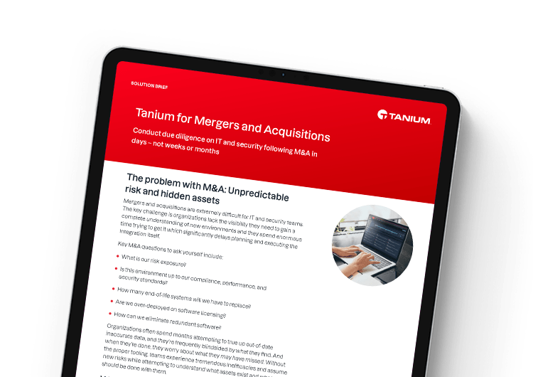 Mobile featured image: Tanium for M&A solution brief
