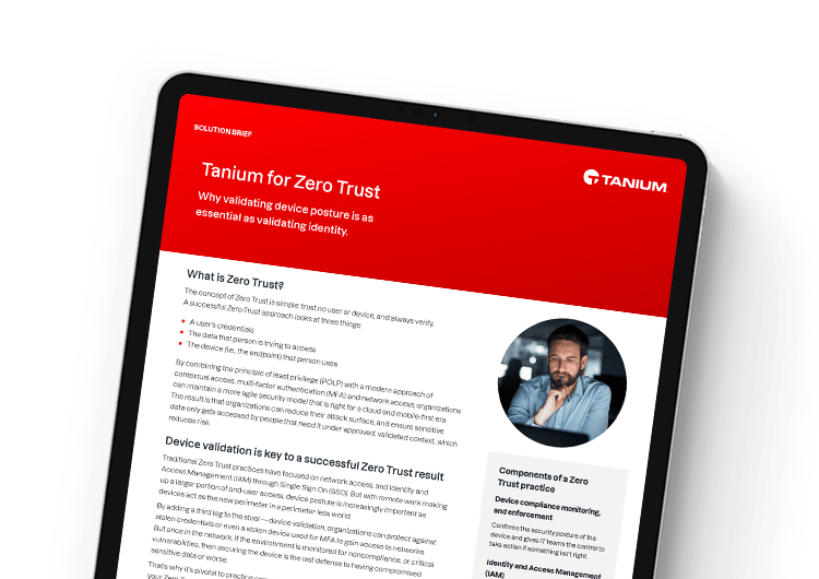 imagen destacada móvil. Resumen de la solución Tanium para Zero Trust