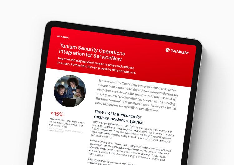 Integración de operaciones de seguridad de Tanium para ServiceNow