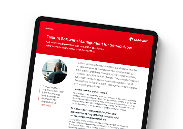 Mobile featured image: Tanium Software Management for ServiceNow datasheet