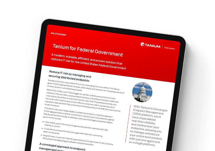 Imagen destacada móvil: Tanium para el gobierno federal