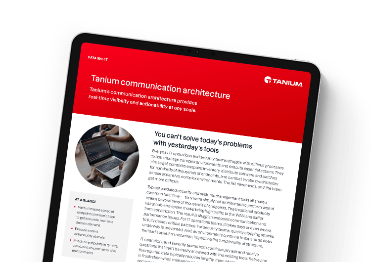 Imagen destacada móvil: hoja de datos de arquitectura de Tanium