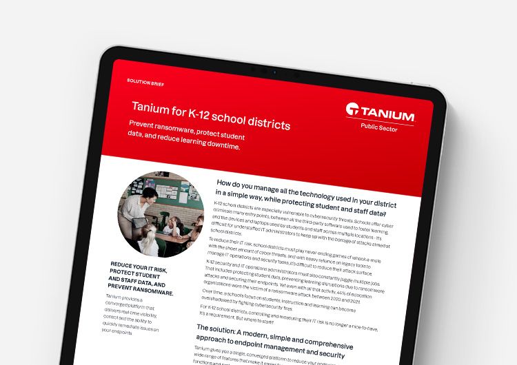 Tanium TI Autónoma para distritos escolares K-12