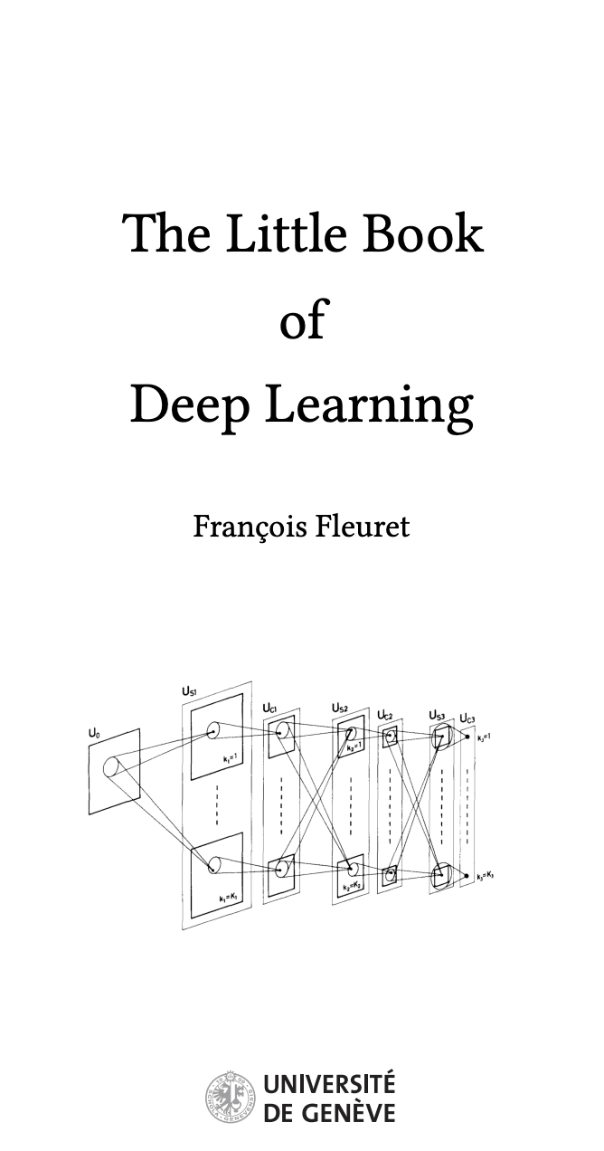 La portada del libro *The Little Book of Learning*, en la que aparece un esquema de cuadrados y conos entrelazados.